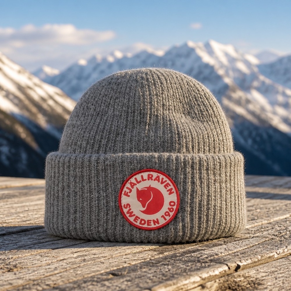 Fjallraven 1960 Logo Hat Gray Wool Beanie OS